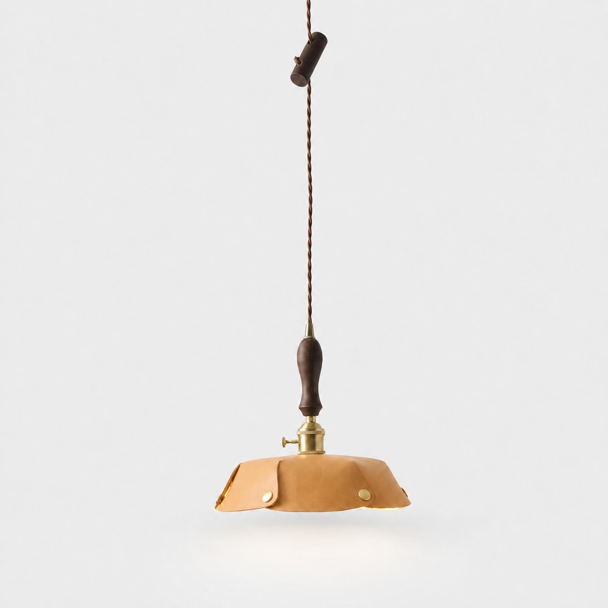 Single Pendant Natural Leather Shade Dia. 30 cm / 11.8 in